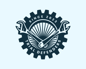 Wrench Cog Mechanic logo design