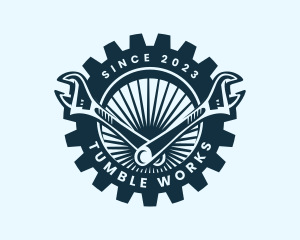 Wrench Cog Mechanic logo design