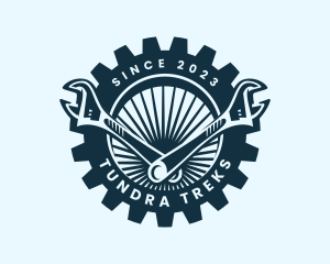 Wrench Cog Mechanic logo design