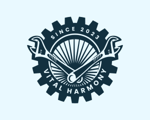 Wrench Cog Mechanic logo design