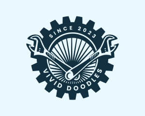 Wrench Cog Mechanic logo design