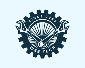 Wrench Cog Mechanic logo design