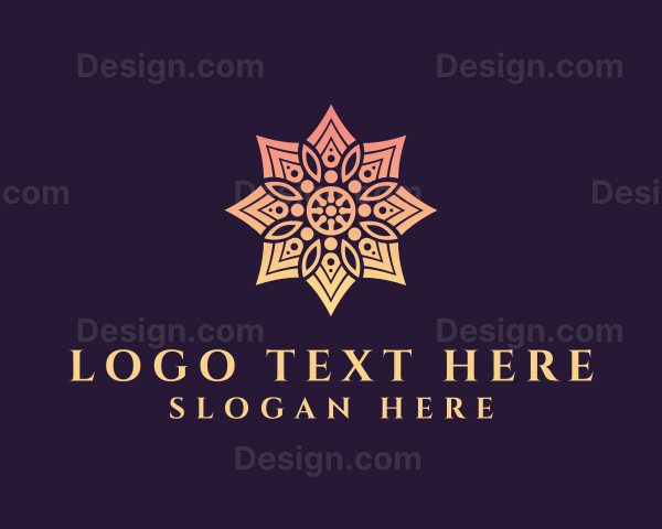 Mandala Pattern Flower Logo