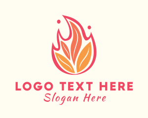 Gasoline - Organic Fire Leaves logo design
