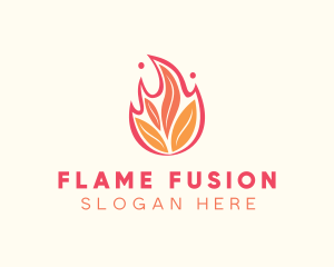 Organic Fire Leaves  logo design