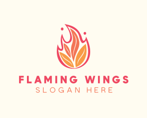 Organic Fire Leaves  logo design