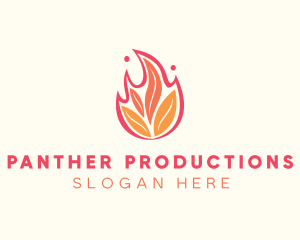 Organic Fire Leaves  logo design