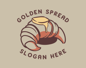 Retro Croissant Bakery logo design