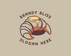 Retro Croissant Bakery logo design