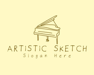 Grand Piano Drawing logo