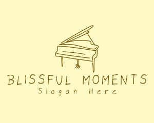 Grand Piano Drawing logo design