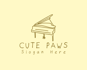 Grand Piano Drawing logo design