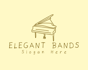 Grand Piano Drawing logo design