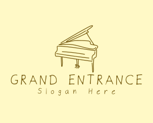 Grand Piano Drawing logo design