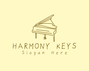 Grand Piano Drawing logo