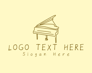 Piano - Grand Piano Drawing logo design