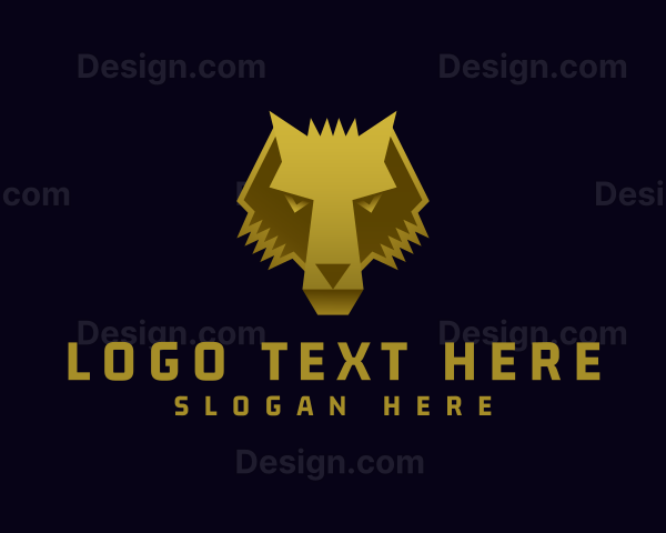 Gold Wild Wolf Logo