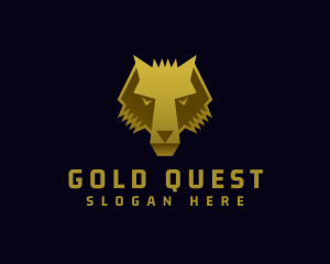 Gold Wild Wolf logo design