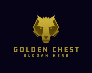 Gold Wild Wolf logo design