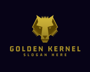 Gold Wild Wolf logo design