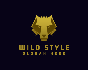 Gold Wild Wolf logo design