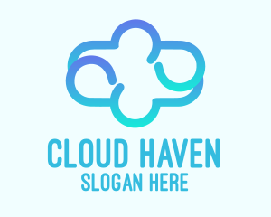 Blue Gradient Cloud logo design