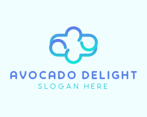 Blue Gradient Cloud logo design