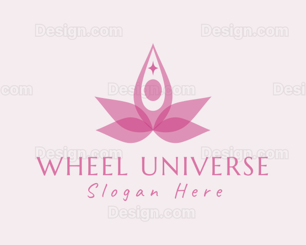 Abstract Woman Lotus Yoga Logo