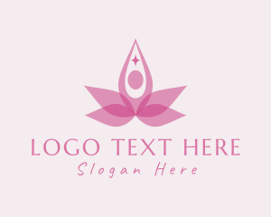 Abstract Woman Lotus Yoga logo