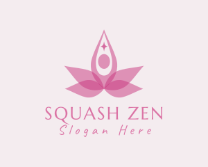 Abstract Woman Lotus Yoga logo design