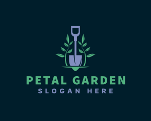 Landscaping Garden Vine Shovel logo design