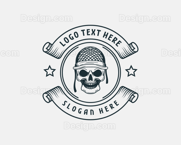 Scary Soldier Skull Logo