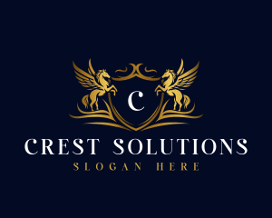 Mythical Pegasus Crest  logo