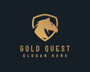 Gold Horse Shield logo design