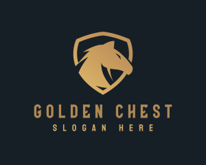 Gold Horse Shield logo design