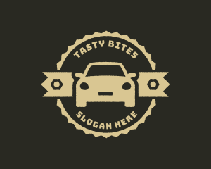 Rustic Car Mechanic Badge Logo