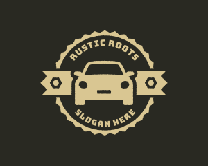 Rustic Car Mechanic Badge logo design