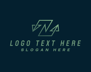 Modern Tech Arrow Letter N  logo design