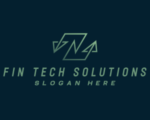 Modern Tech Arrow Letter N  logo design