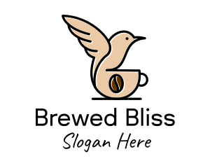 Hummingbird Coffee Bean  logo design