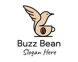 Hummingbird Coffee Bean  logo design