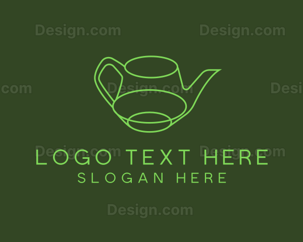 Minimalistic Green Teapot Logo