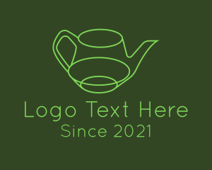 Minimalistic Green Teapot logo