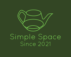 Minimalistic Green Teapot logo design