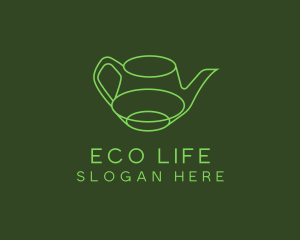 Minimalistic Green Teapot logo design