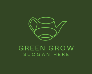 Minimalistic Green Teapot logo design