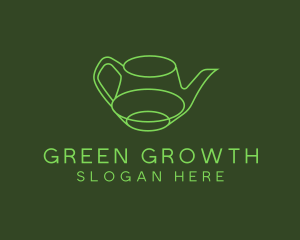 Minimalistic Green Teapot logo design