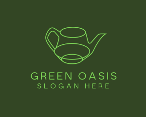 Minimalistic Green Teapot logo design