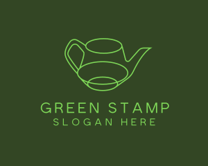 Minimalistic Green Teapot logo design