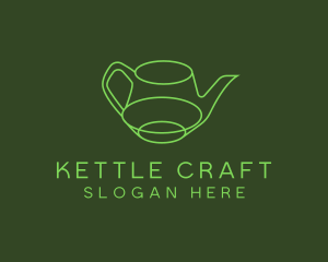 Minimalistic Green Teapot logo design